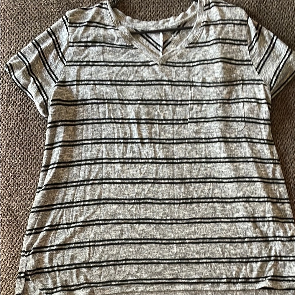 St. John’s bay grey with black strips t-shirt